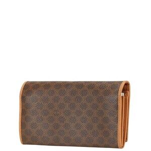 Celine long wallet leather brown Macadam